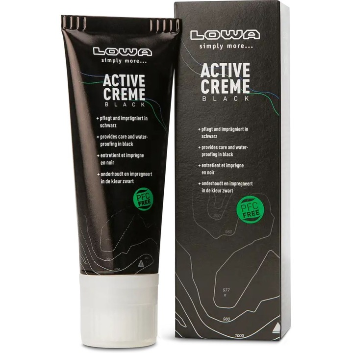 Crema de intretinere a pantofilor, Lowa Active Creme, Negru, 75 ml