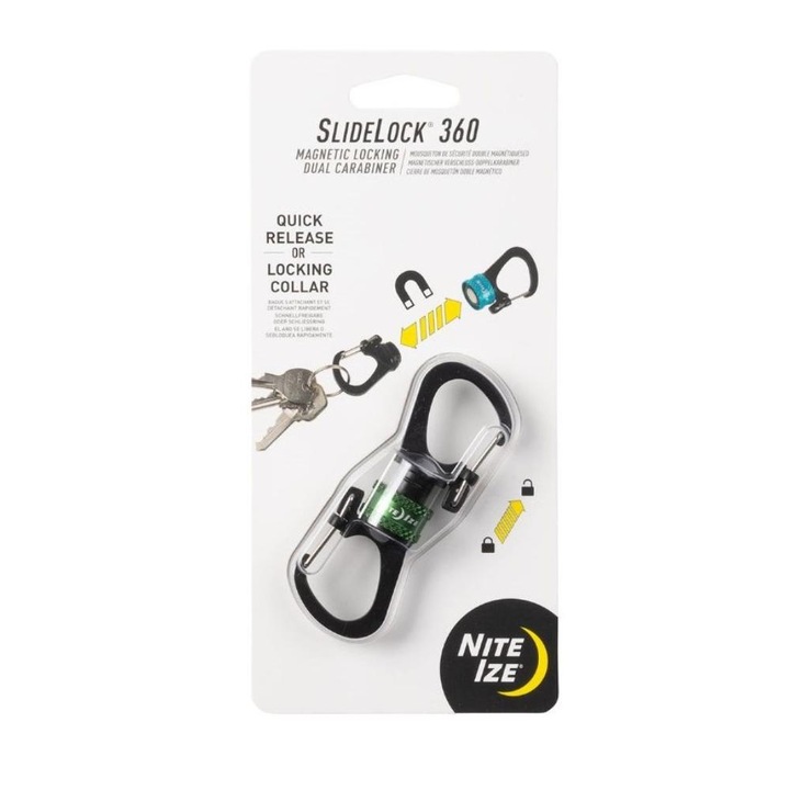 Carabiner magnetic pentru chei, Slidelock 360 Green, Nite Ize, Verde