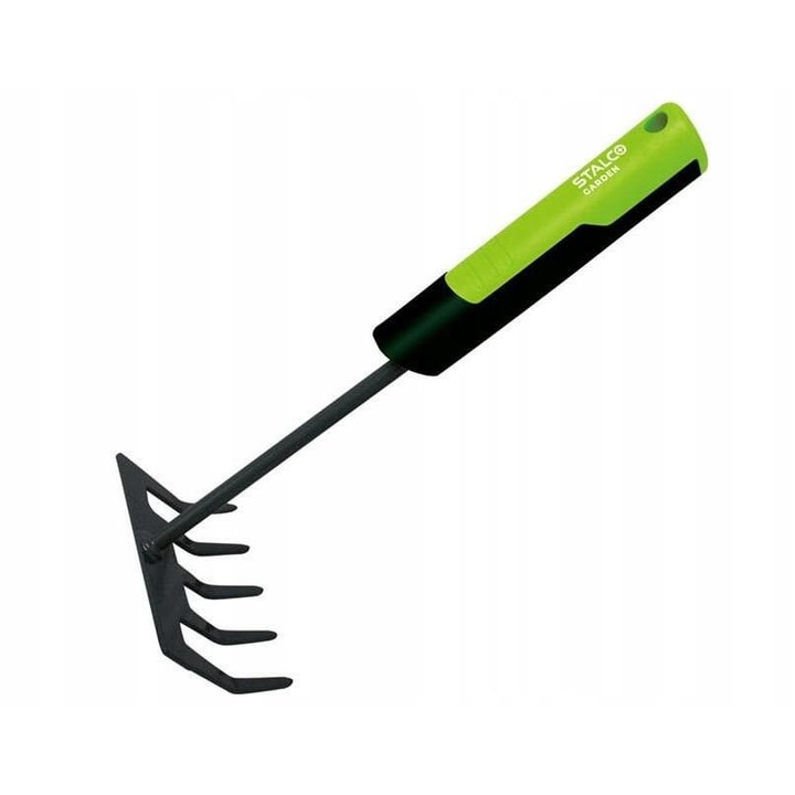 Grebla Stalco, 5 dinti, verde cu negru, 30cm