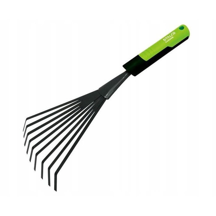 Grebla tip evantai Stalco, 9 dinti, otel, negru