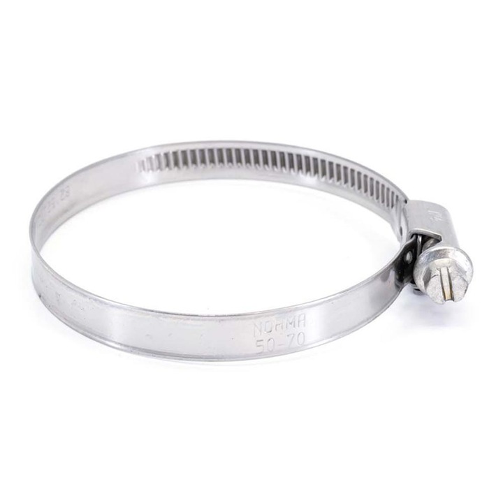 Colier universal din otel inoxidabil DNA Filters, 50-70mm, latime banda 9mm, inox