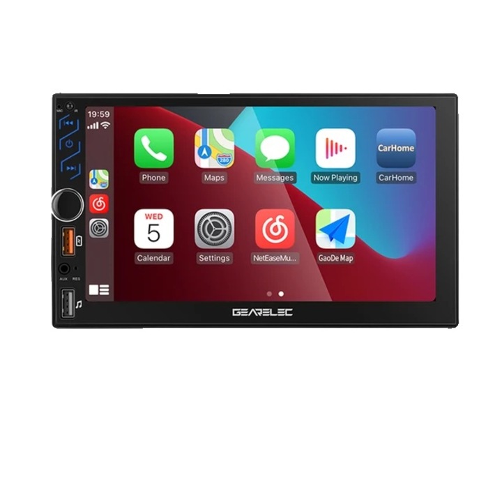 Navigatie GPS, Gearelec, Ecran tactil HD 7 inch, Android 13, Carplay, 32GB ROM, Bluetooth 5.0, FM, Negru, 2-64GB