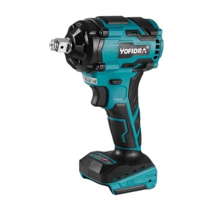 Cheie de impact electrica fara fir, 1000N.m, 2 baterii, lumina LED, negru, set A