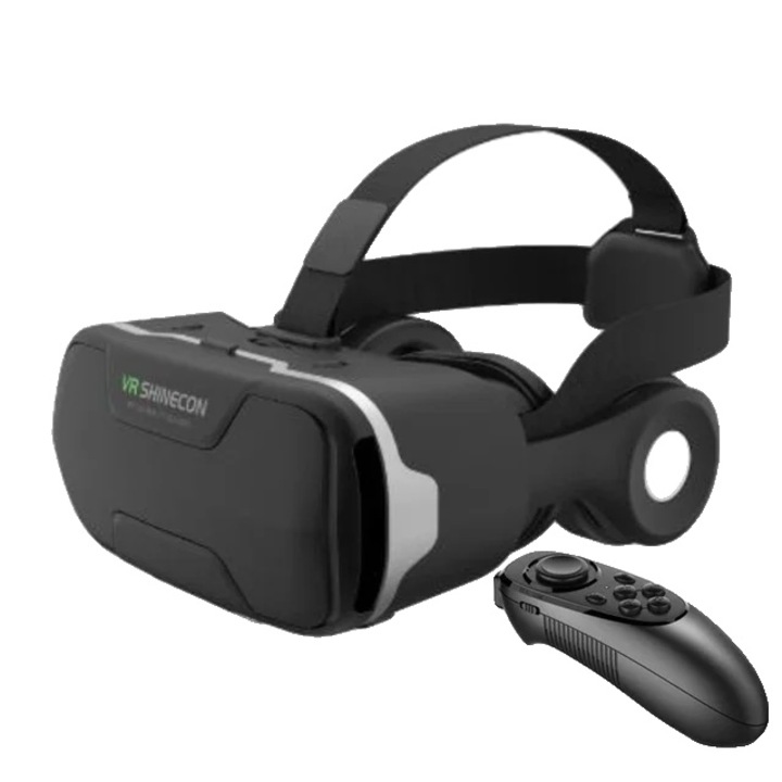 Set Ochelari VR cu Gamepad, Unghi vizualizare 120A, 4.5-6.53 inch, Negru