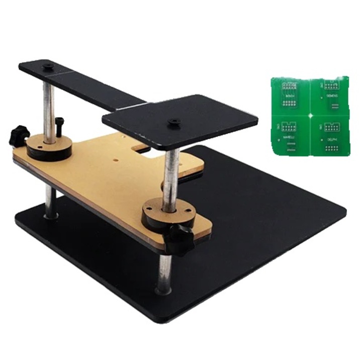 Set cadru BDM cu LED, 22 adaptoare, Plexiglas, compatibil ECU Chip Tuning, albastru inchis, 50x60''