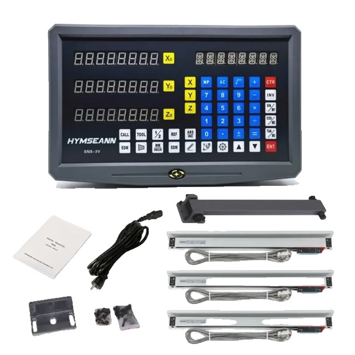 Sistem de Citire Digitala 3 Axe, Compatibilitate Universala Tensiune, Scala Liniara 5um, 50-1000mm, Set Complet SNS-3V