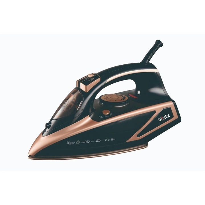 Fier de calcat cu abur, Voltz, 3000W, 0.42 l, Negru