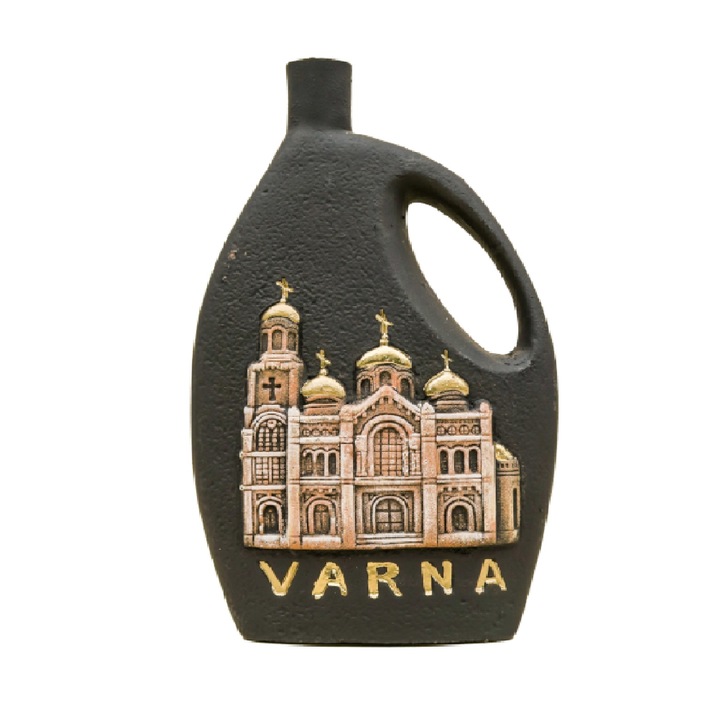 Керамична бутилка с червено вино, Хърсово, Варна, Черен, 0, 750 L
