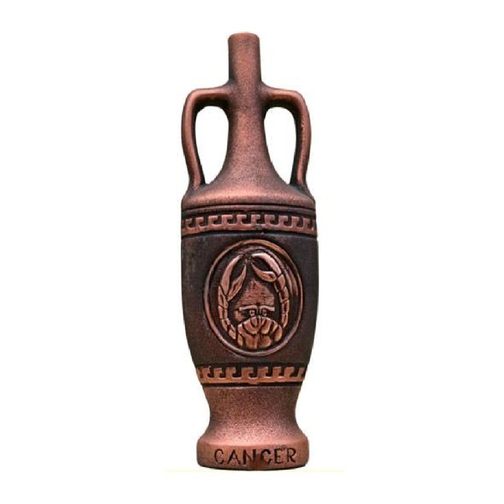 Керамична бутилка с червено вино, Зодиак Рак, Кафяв, 0, 750 L