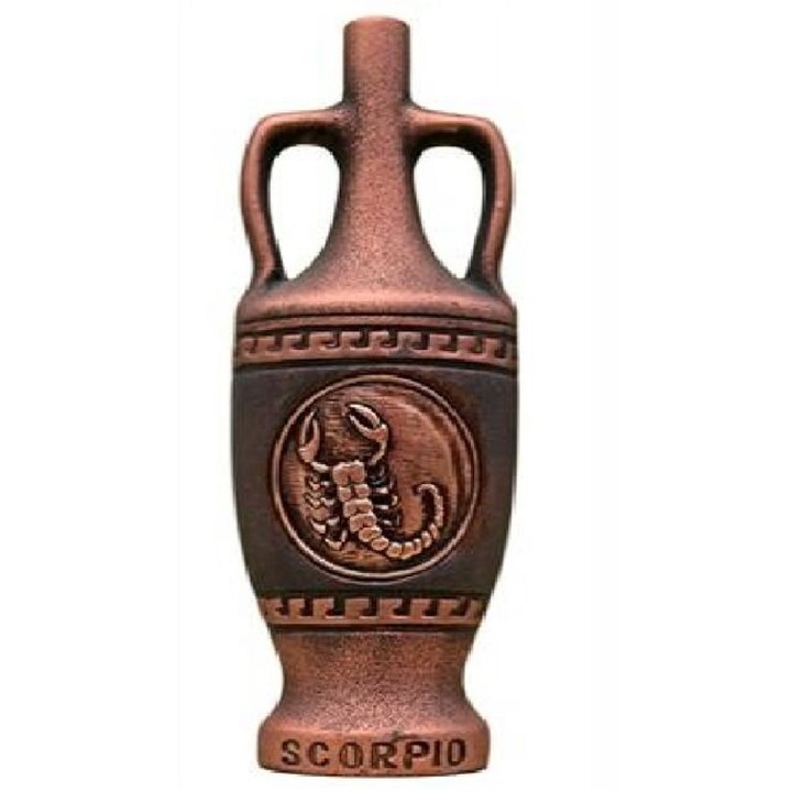 Керамична бутилка с червено вино, Зодиак Скорпион, Кафяв, 0, 750 L