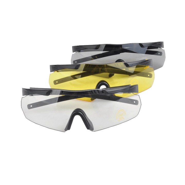 Ochelari sportivi OPSMEN S01, lentile interschimbabile, UV400, set 3 culori, carcasa transport