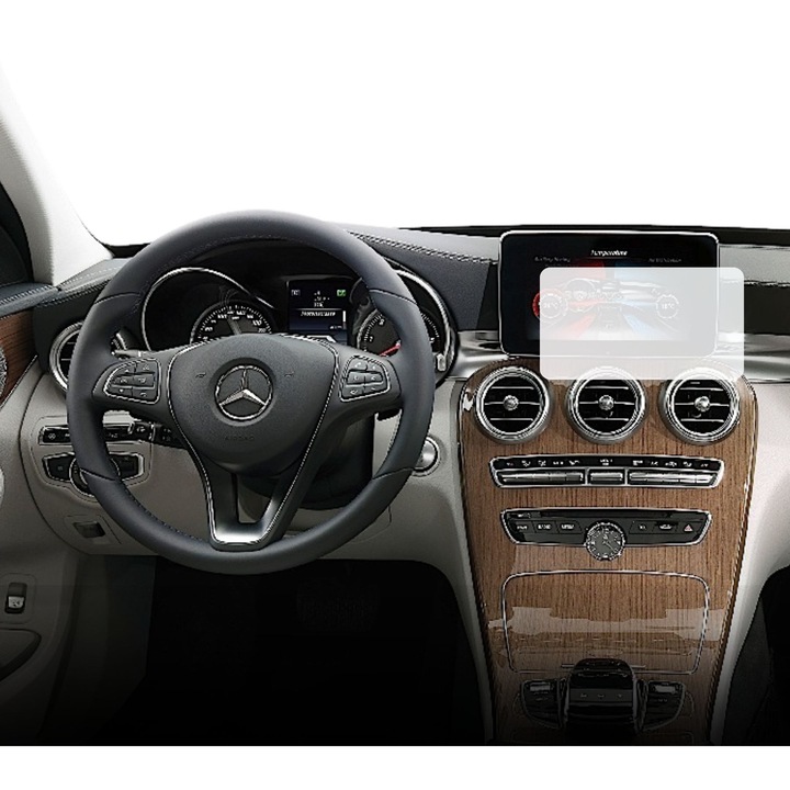 Защитно фолио Duragon, Матово, За дисплей, Съвместимо с навигация Mercedes C-Class (W205) 2014-2018, Против пръстови отпечатъци, Силиконово