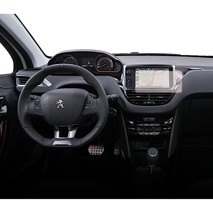 Folie Protectie Display Navigatie, Duragon, Peugeot 2008 2016-2019, silicon Mat, Anti-zgarieturi, Anti-amprenta, Anti-reflex, Regenerabila, Flexibila, Anti-Shock, Kit instalare