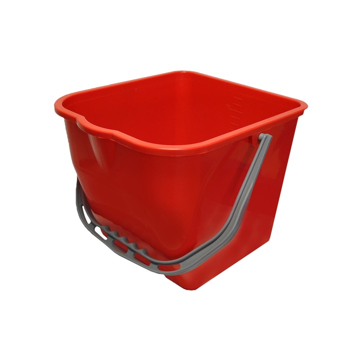 Galeata pentru carucior de curatenie profesional, culoare rosu, 17 L