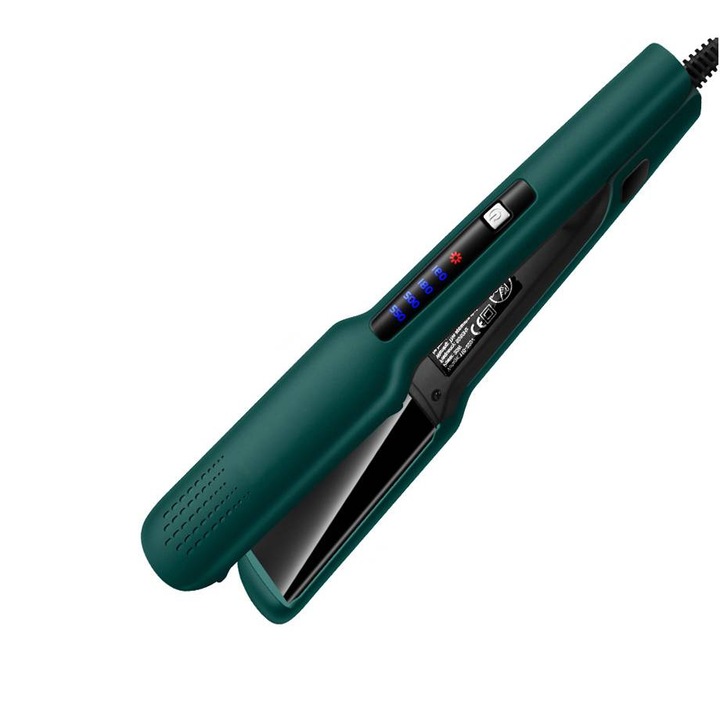 Преса за коса SANFACE, интелигентен контрол на температурата, LCD екран, зелена, 220°C