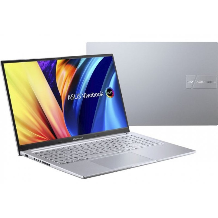Лаптоп Asus Vivobook 15 OLED X1505VA-MA437, X1505VA-MA437.250SSD, Windows 11 Pro, 15.6", Intel Core i7-13700H (14-ядрен), Intel Iris X Graphics, 16GB (8GB onboard + 8GB) DDR4, Сребрист
