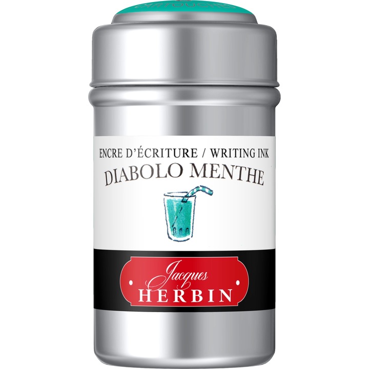Cartuse Standard International Jacques Herbin, Writing The Pearl of Inks, Diabolo Menthe, set 6 buc