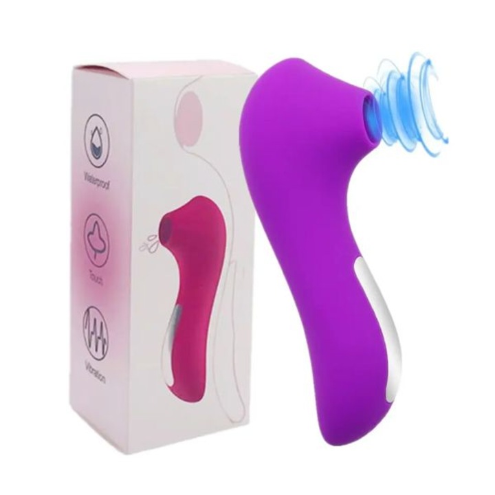 Стимулиращ масажор, 10 режима на вибрация, водоустойчив, с батерия, лилав