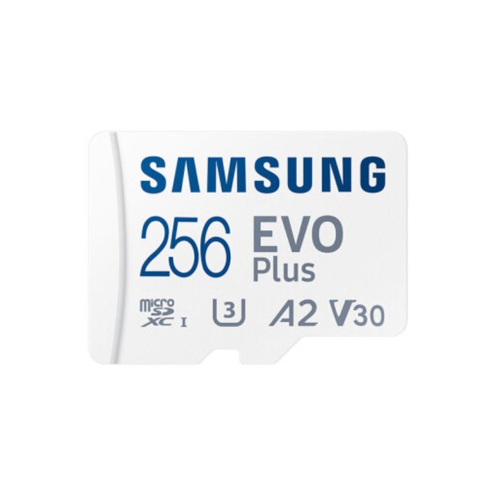 Карта с памет, SAMSUNG EVO Plus 256GB, Разширено място за съхранение на устройства за игри, Android таблети и смартфони, 2021 г.