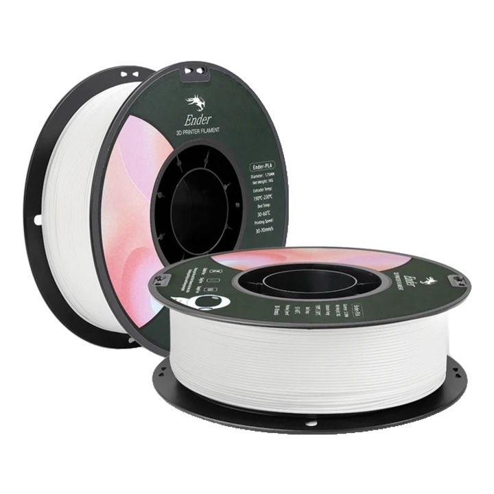 Set 2 Role Filament PLA, Ender, 1.75mm, alb, 2x1KG