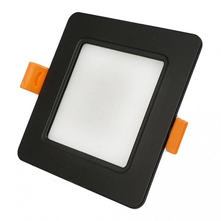 LED луна Lightex CARO, Влагозащитена, Вграждане, 220V, 5W, IP54, CCT, 400lm, 95x95mm, Монтажен отвор 72x72mm, Черен