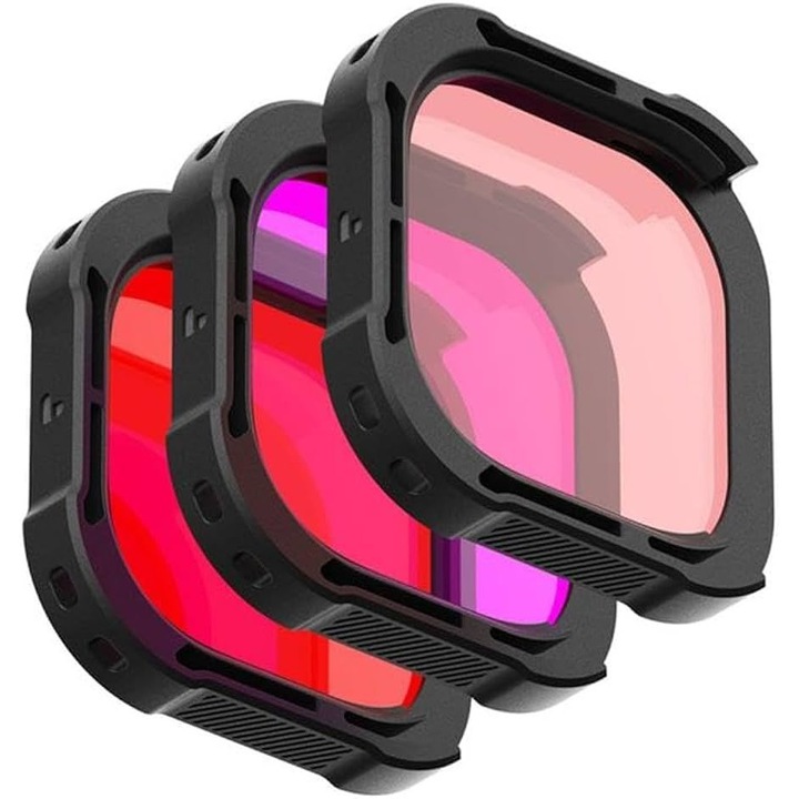 Комплект от 3 водоустойчиви калъфни филтри, Gopro, RUGPRO, Multicolor