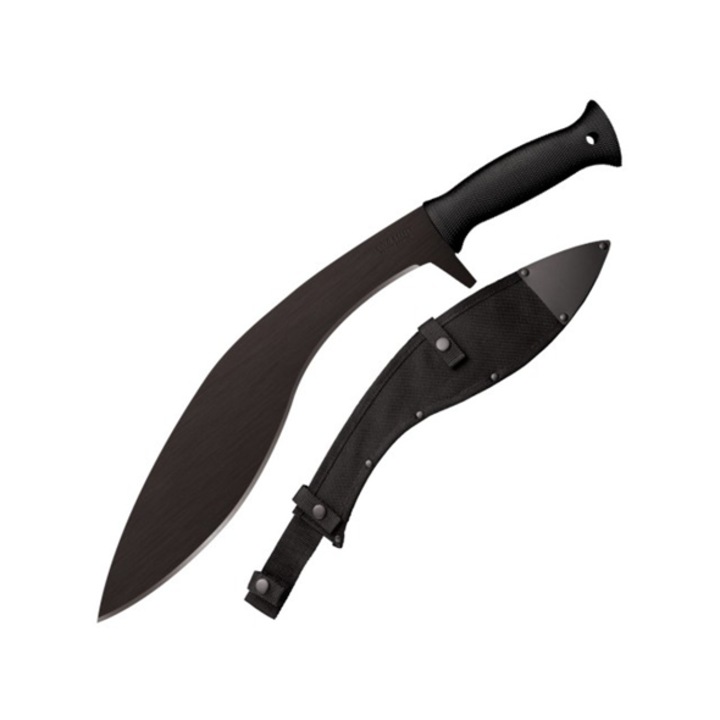 Set Matseta Kukri Plus, Cold Steel, lama 33cm, total 45.7cm, otel carbon 1055, negru, teaca Cor-Ex