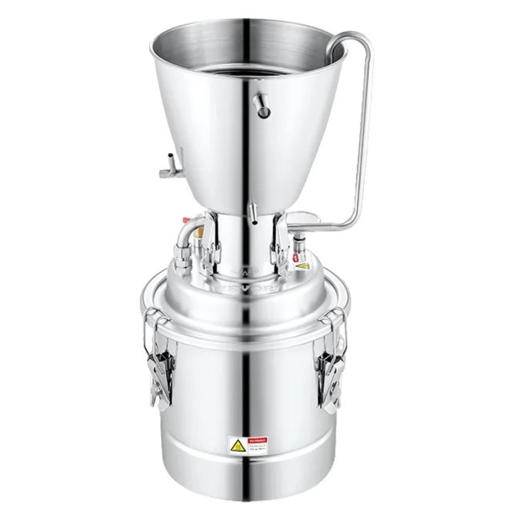 Set Distilator Alcool, Capacitate 70L, Inox, Argintiu, Compatibil Inductie