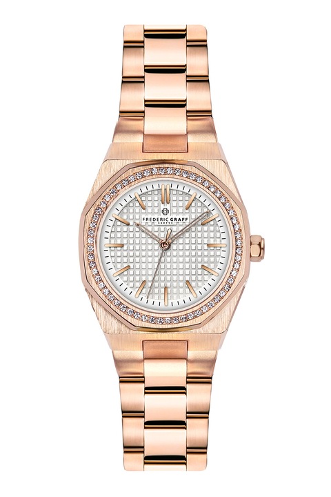 Frederic Graff, Ceas rotund cu cristale, Auriu rose, Alb