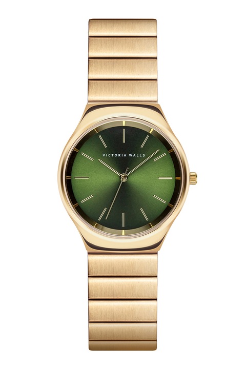 Victoria Walls, Кварцов часовник с лого, Camo зелен, Златист