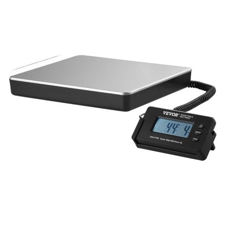 Cantar electronic pentru colete, 150g-200kg, ecran LCD, mod tarare, ABS si inox, 30x25cm