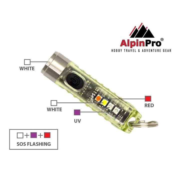 Ключодържател Фенер, Alpin, 500 mAh, Сребрист