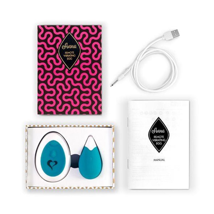 Anna távirányító vibrátorkészlet, Feelztoys, szilikon, 10 rezgésmód, vízálló, zöld, USB