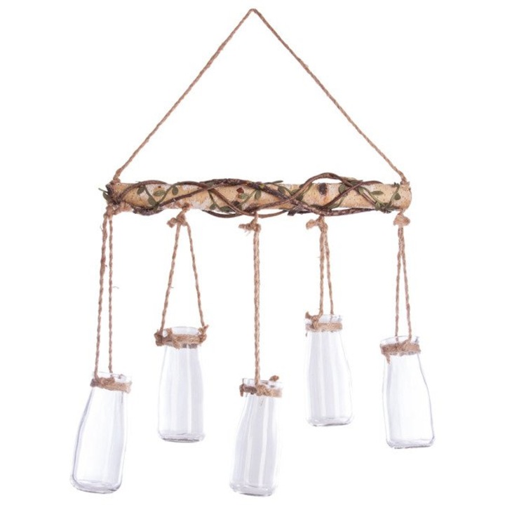 Pandantiv multifunctional cu felinare de sticla, decor de perete in stil etno