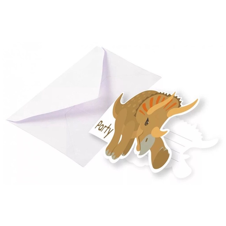 Пакет покани за динозаври от 8 броя