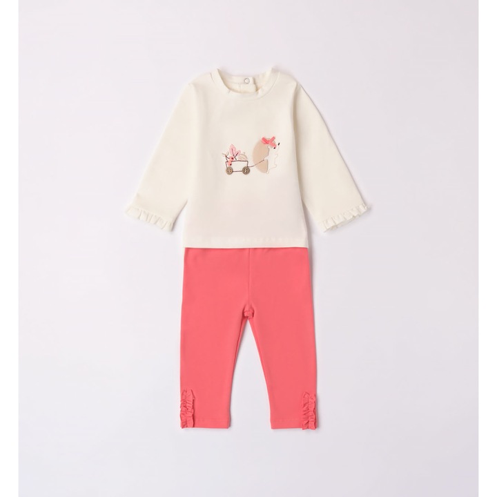 Sarabanda Bluz es harisnya szett lanyoknak, 3.7783, feher/rozsaszin