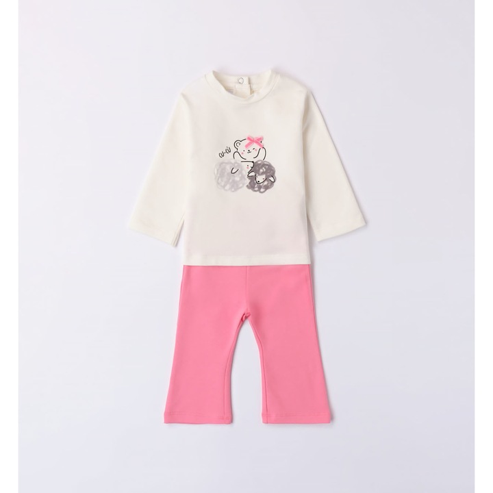 Komplett bluz es harisnya lanyoknak, Minibanda, 3.7786, feher/rozsaszin