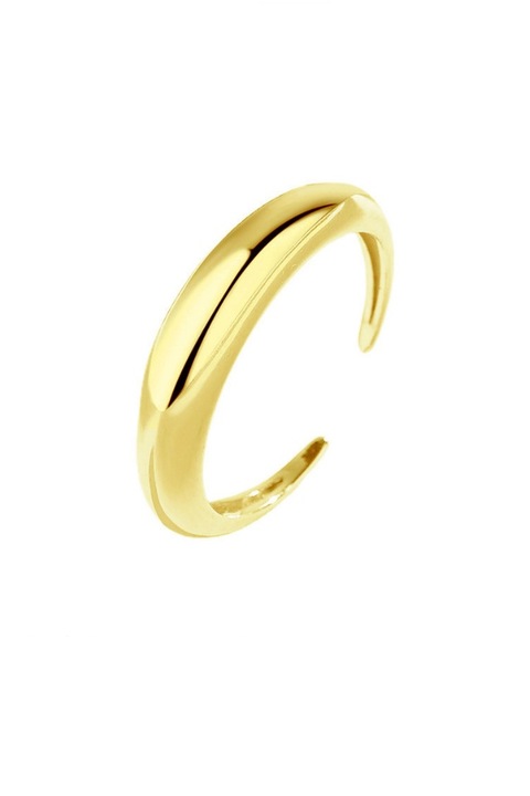 Inel din argint 925 Round Edge auriu cu model geometric, masura ajustabila, aniversare, sarbatori, martisor