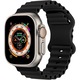 Curea Silicon Ocean Loop compatibila cu Apple Watch Ultra3/Ultra 2/Ultra/SE3/SE2/SE/11/10/9/8/7/6/5/4/3/2/1 - 42/44/45/46/49MM CASEY STUDIOS™, Ajustabila, Respirabila, Silicon moale placut la atingere, Negru
