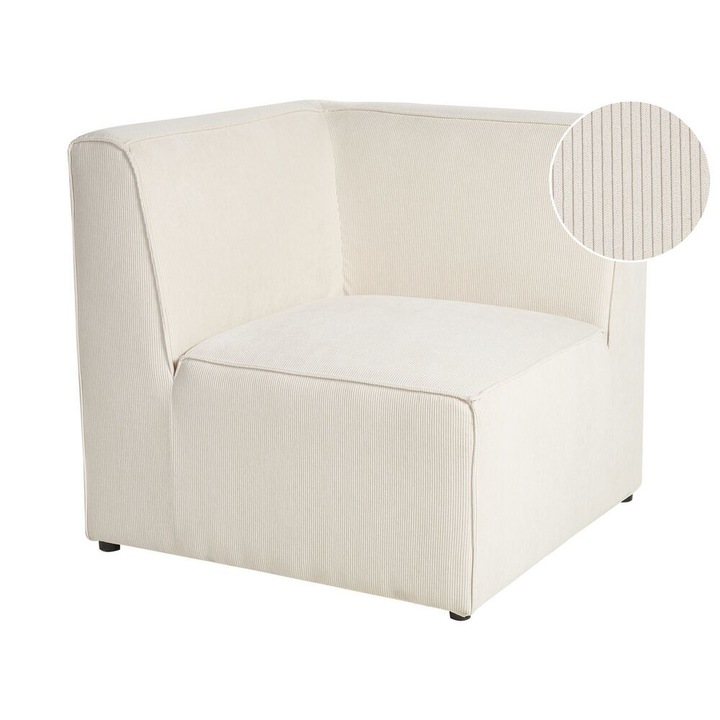 Bézs kordbársony sarokfotel Lemvig