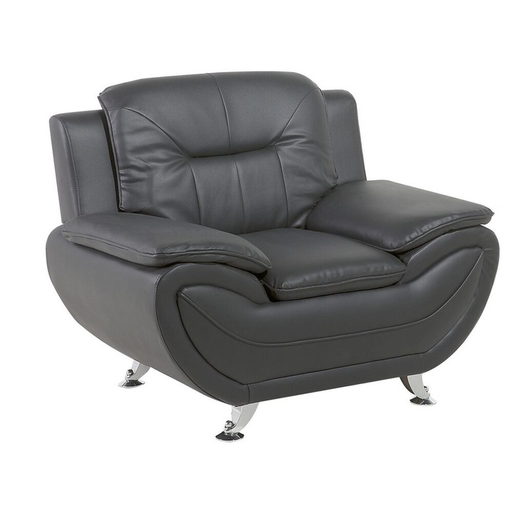 Szürke műbőr fotel Leira
