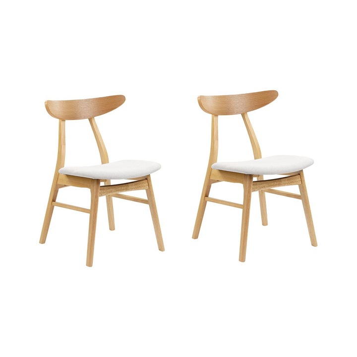 Világosszürke és világosbarna fa étkezőszék kétdarabos szettben Lynn