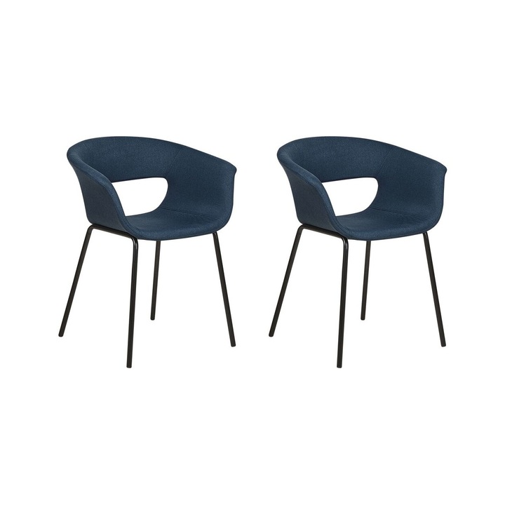 Sötétkék szövet étkezőszék kétdarabos szettben Elma