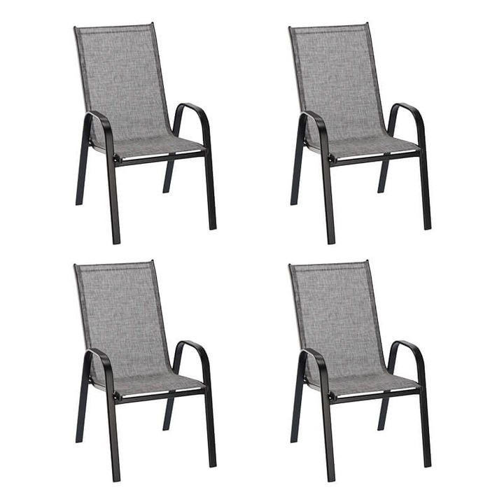 Matera kerti szék 55x62x96 cm, Szürke - 4 Db