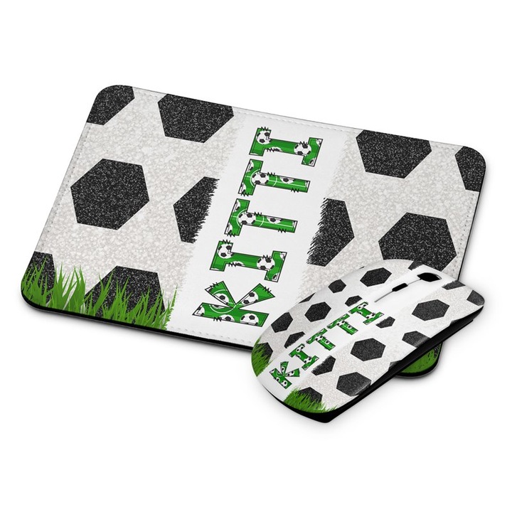 Focis fehér vezetéknélküli egér és egérpad Kitti