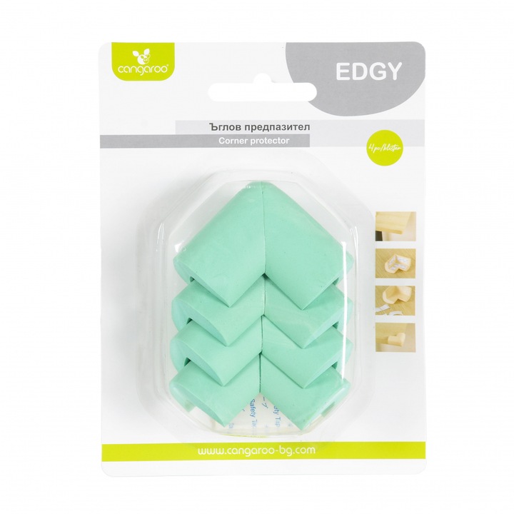 Set 4 protectii pentru colturi din spuma Cangaroo Edgy mint