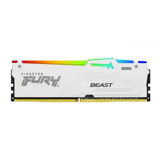 Memorie KINGSTON 16GB DDR5 6000MHz CL30 FURY Beast RGB White - eMAG.ro