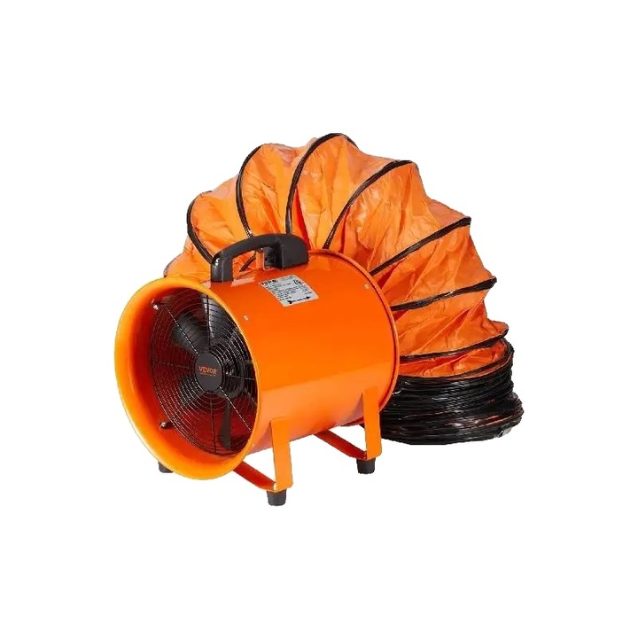 Ventilator de evacuare portabil, Vevor, 1350W, 5175CFM, design compact, furtun de 5M