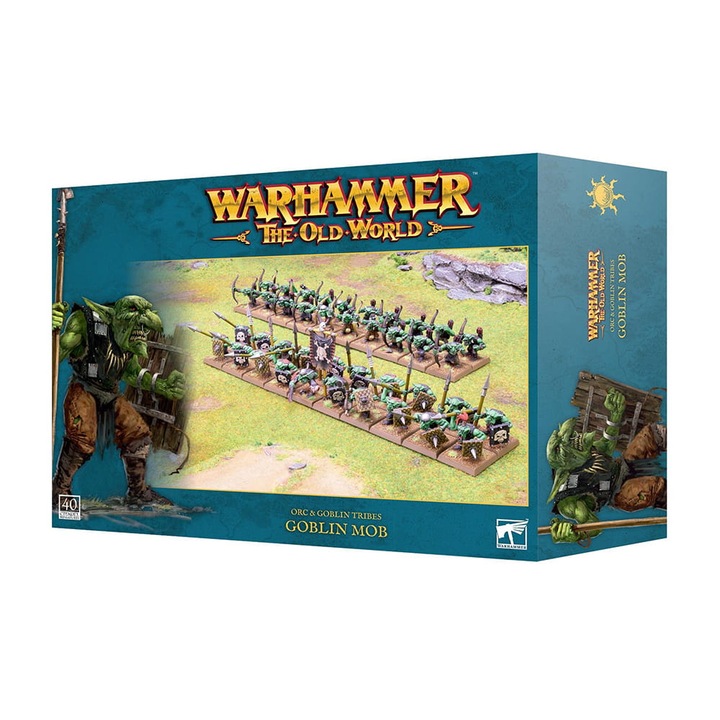 Extensie de joc Warhammer The Old World, Goblin Mob, Games Workshop, 460 piese, gri