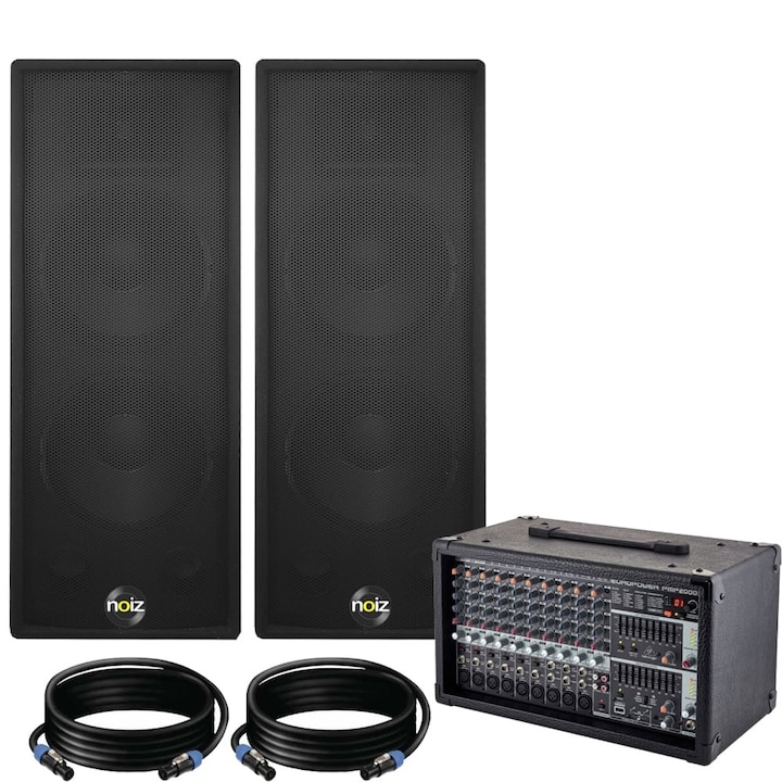 Аудио система за жива музика Voice Box с усилен миксер PMP2000, 2x500W